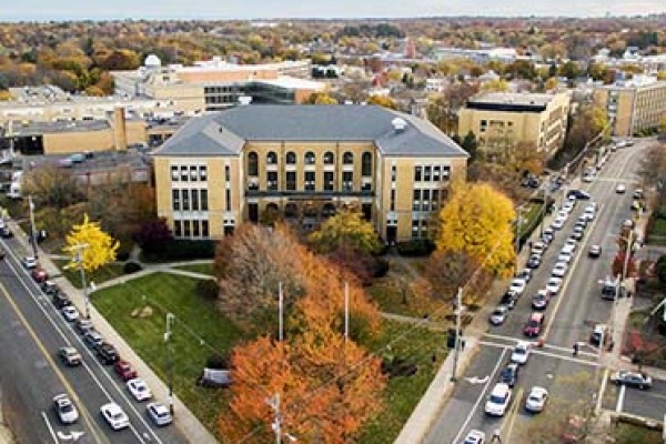 Aerial view of Sullivan Building on North Campus