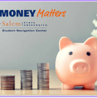 The Money Matters graphic shows growing stacks of coins next to a piggy bank.