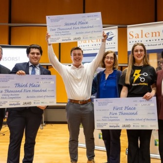 Winners of the 2024 Viking Business PItch Competition with their awards