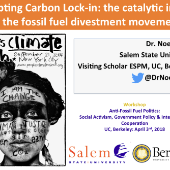 Dr. Healy spoke on the catalytic impact of the fossil fuel divestment movement