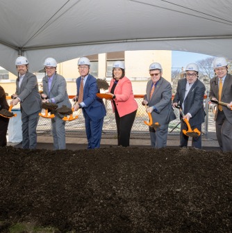 Salem State University leaders and project partners, joined by Lt. Gov. Kim Driscoll, broke ground on SSU BOLD and the first phase of the decarbonization project at a ceremony held Wednesday morning. 