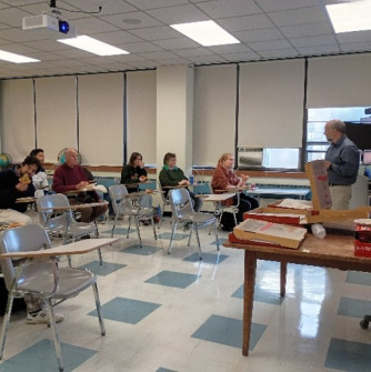 Alum Ben Quintal and Professor Steven Silvern at Geography Career Speakers event