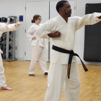 Dean Newton practicing Karate