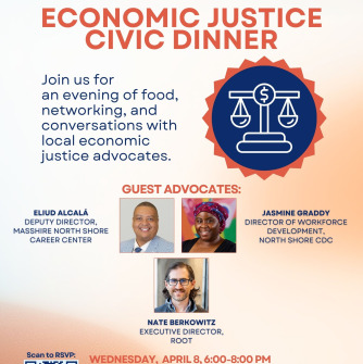 Poster with photos of the three guest advocates.