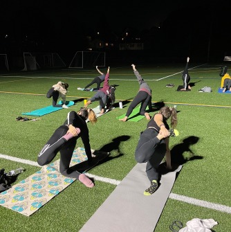 Yoga poses outside