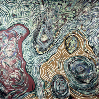 Abstract painting that is part of 2026 Student Art Awards Exhibition