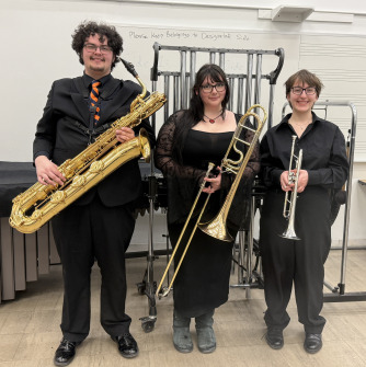 Group photo of Max Beauregard, Ava O'Brien, and Audrey Yard