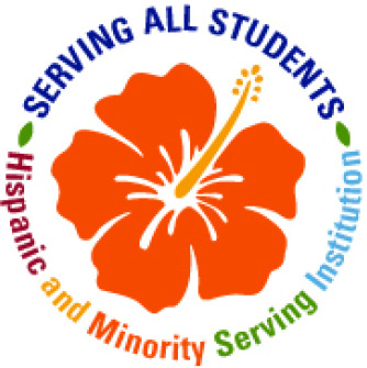 Image of HSI-MSI Logo which is of a red flower and writing around it stating "Serving all students, Hispanic and Minority serving institution"