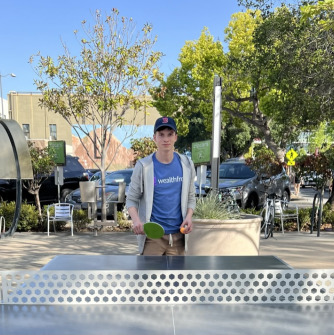 Matt Penic playing ping pong.