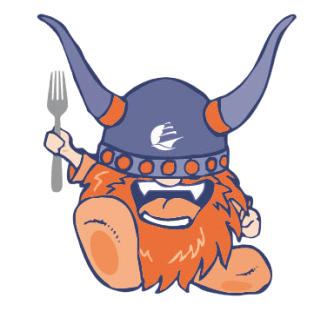 Cartoon Superfan holding a fork