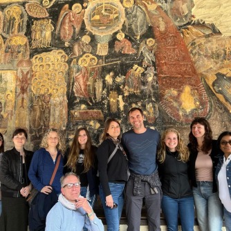 Julie Kiernan is pictured with other Fulbright Scholars and graduate student Fulbright Researchers on a cultural excursion to Rozen Monastery. The trip was organized and run by Fulbright Bulgaria.