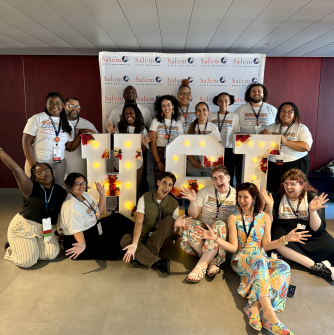 Salem State students and staff at the inaugural New England Hispanic- and Minority-Serving Institution conference.