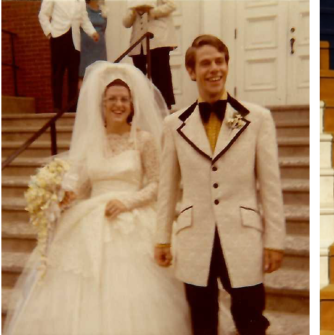 Ginnie and Eddie Rhodes '72 through the years