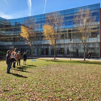 Students playing bocce