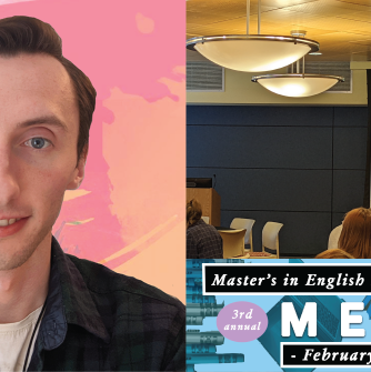 Split image with Michael Mahin headshot (on left) and photo from MERC 2023 (on right)