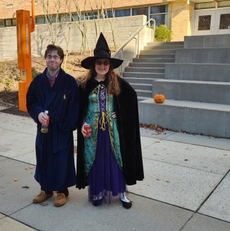 ESA students with Halloween costumes