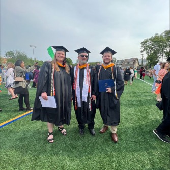 GIS graduates Rebecca Smalley, Michael Crittenden, and Danny Szottfried