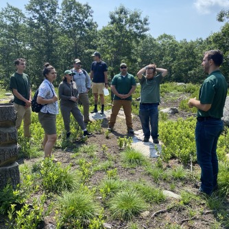 Meeting with staff at Borderland State Park to discuss issues with forest management and archaeology.