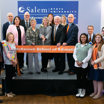 Salem State University celebrated the naming of the McKeown School of Education, which follows a $10 million gift from Cummings Foundation