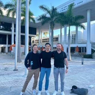 Prof. Noel Healy, Prof. Geoffrey Supran, and Dr. Julian Barg at the Department of Environmental Science and Policy at the University of Miami’s Rosenstiel School of Marine, Atmospheric, and Earth Science.