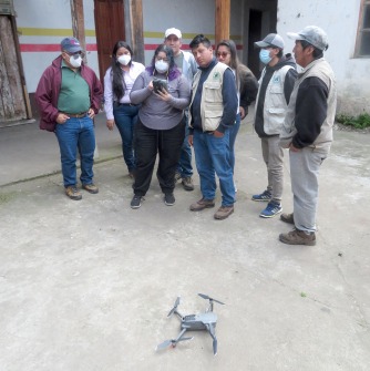 Ms Miranda teaching how to fly a drone