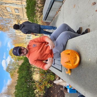 ESA student with a pumpkin