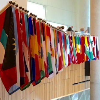 A display of international flags