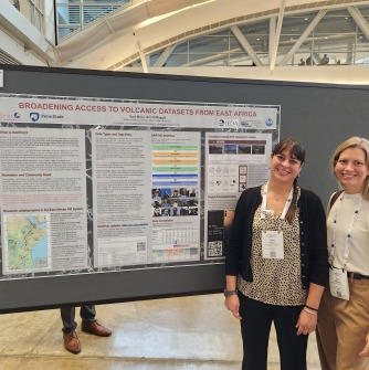 Dr. Sara Mana and her research poster