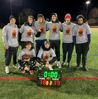 Intramural champions receive a shirt, bragging right, and are featured on marketing materials like this one