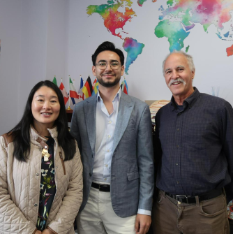 Stephen Young and PhD candidate Kuanysh Kelgenbayev
