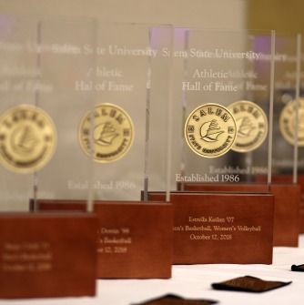 Athletic Hall of Fame Awards displayed at the ceremony