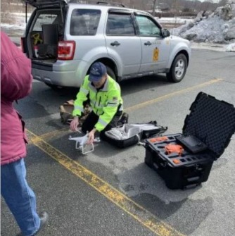 Drone training with Gloucester police and fire personnel