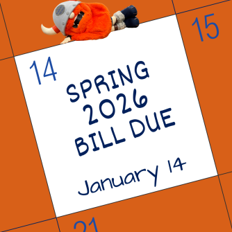 "Spring 2026 Bill Due" written on January 14 on a calendar