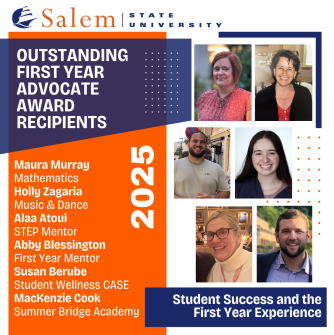 Image of Outstanding First Year Advocate Award recipients, 2026, Student Success and the First Year Experience.  Names listed on image are also in the text of the announcement.