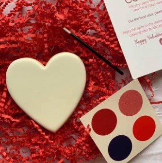 paint your own heart cookie