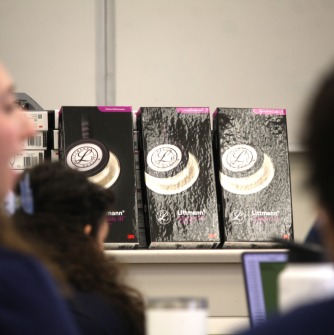The Mary M. Trant Foundation recently donated a full round of Littmann Classic III stethoscopes to an ABSN class at Salem State University, a gesture to honor Mary M. Trant, a Salem State University student who passed away in 2021 just before complet