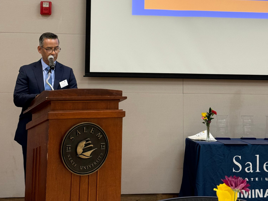 Dean Sami Ansari offers opening remarks at 2026 CJ awards