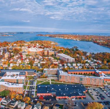 Aerial view of Salem State's campus