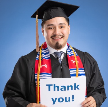 Julio Hernandez in his graduation attire