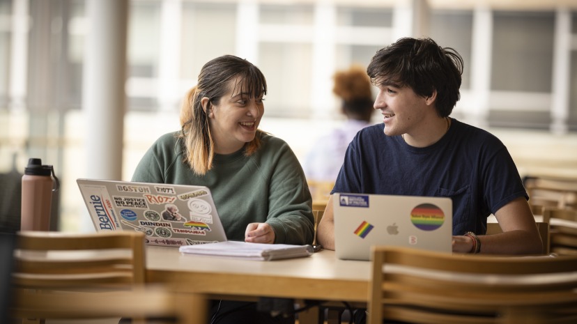 Students in library