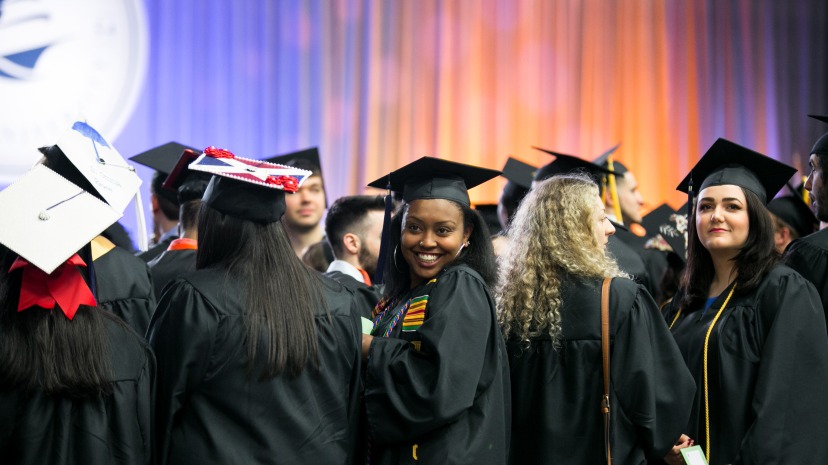 students at commencement