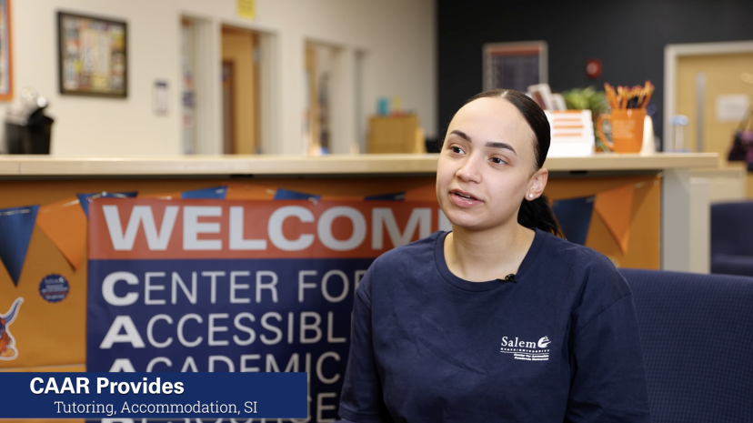 Current student being interviewed in the CAAR office