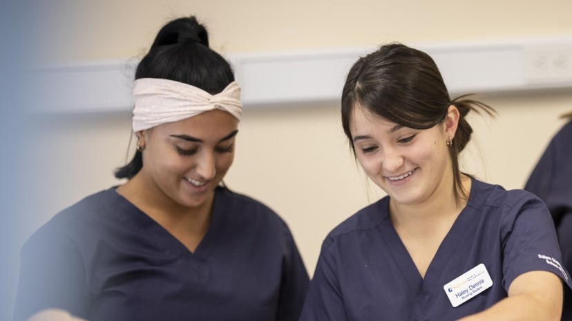 Students in nursing lab