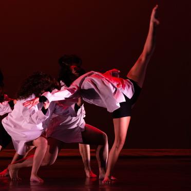 Contemporary dancers on stage