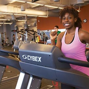 Student Working Out at Gassett
